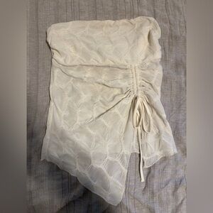 Urban Outfitters Cream Textured Crop Top